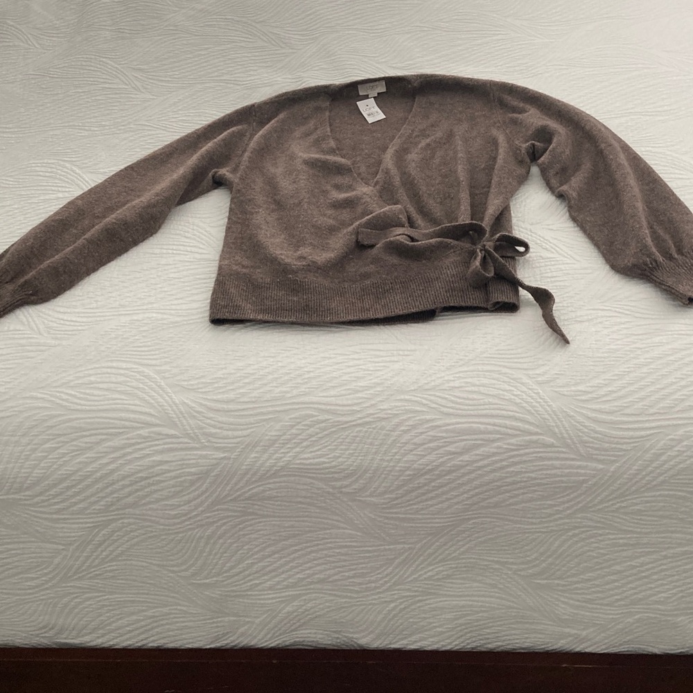 NWT LOFT Outlet Brown V-Neck Wrap Sweater
